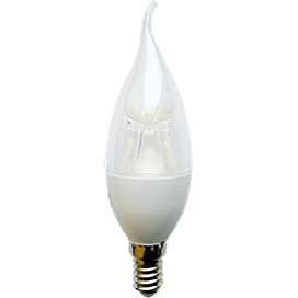 Ecola candle LED Premium 8,0W 220V E14 4000K прозрачная свеча на ветру с линзой (композит) 130x37