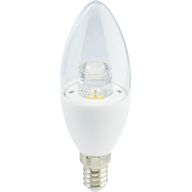 Лампа Ecola candle LED Premium 7.0W 220V E14 4000K прозрачная свеча с линзой (композит) 109х37