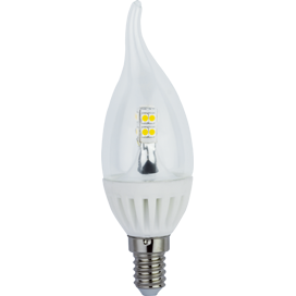 Лампа светодиодная Ecola candle LED Premium 4.0W 220V E14 2700K 320° прозрачная свеча на ветру искристая точка 125х37